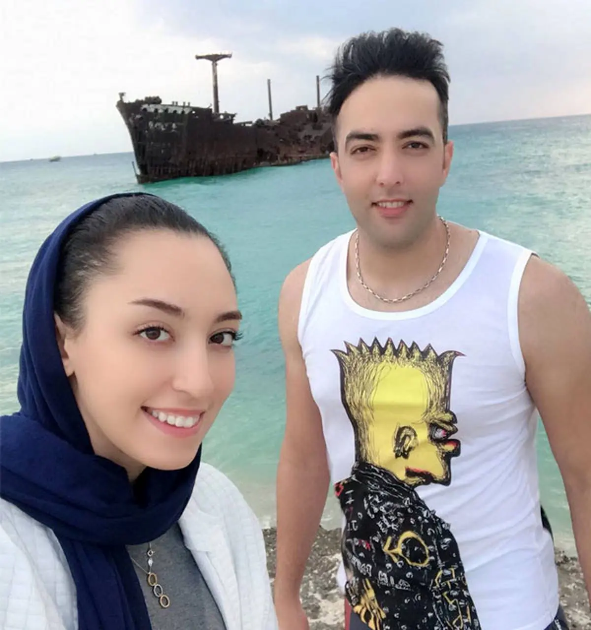 عکس کیمیا علیزاده و همسرش