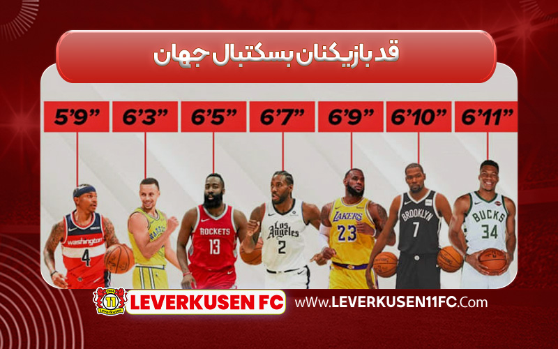 قد بازیکنان بسکتبال جهان