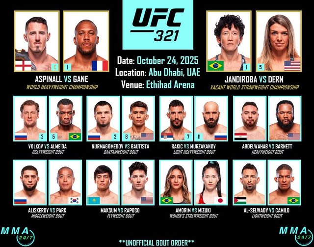 ورزشکاران حاضر در UFC 321
