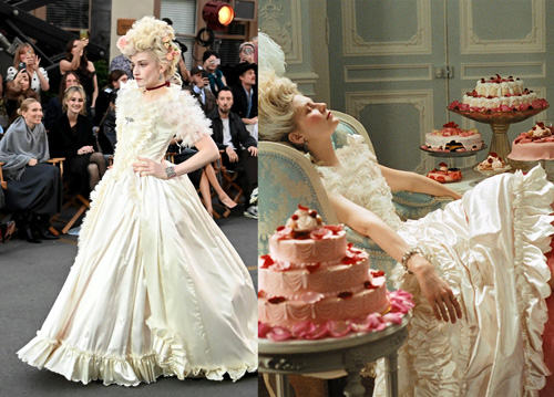 لباس گلدار فلورنس پیو در شوی مد  لباس گلدار فلورنس پیو در شوی مد